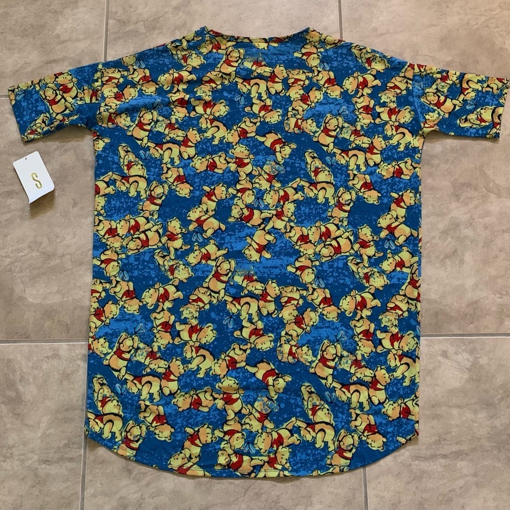 Disney LuLaRoe Winnie the Pooh Cartwheels Blue & Yellow Women’s Shirt NEW w/ Tag